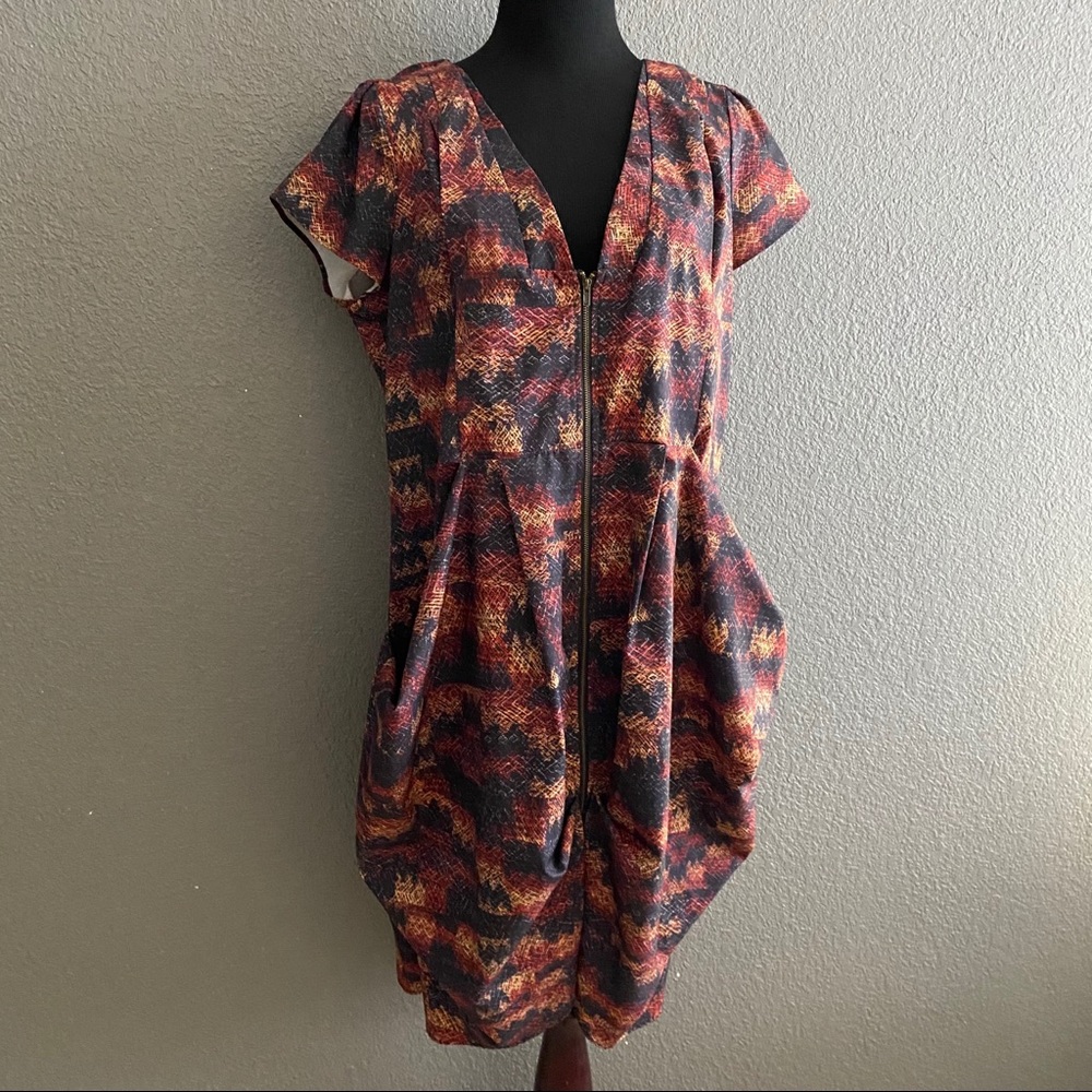 City chic front zipper drape dress